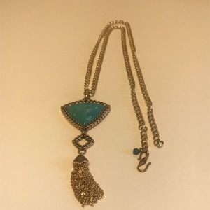 Barse necklace with genuine turquoise center stone